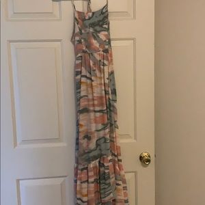 Super cute maxi dress with tie dye pattern